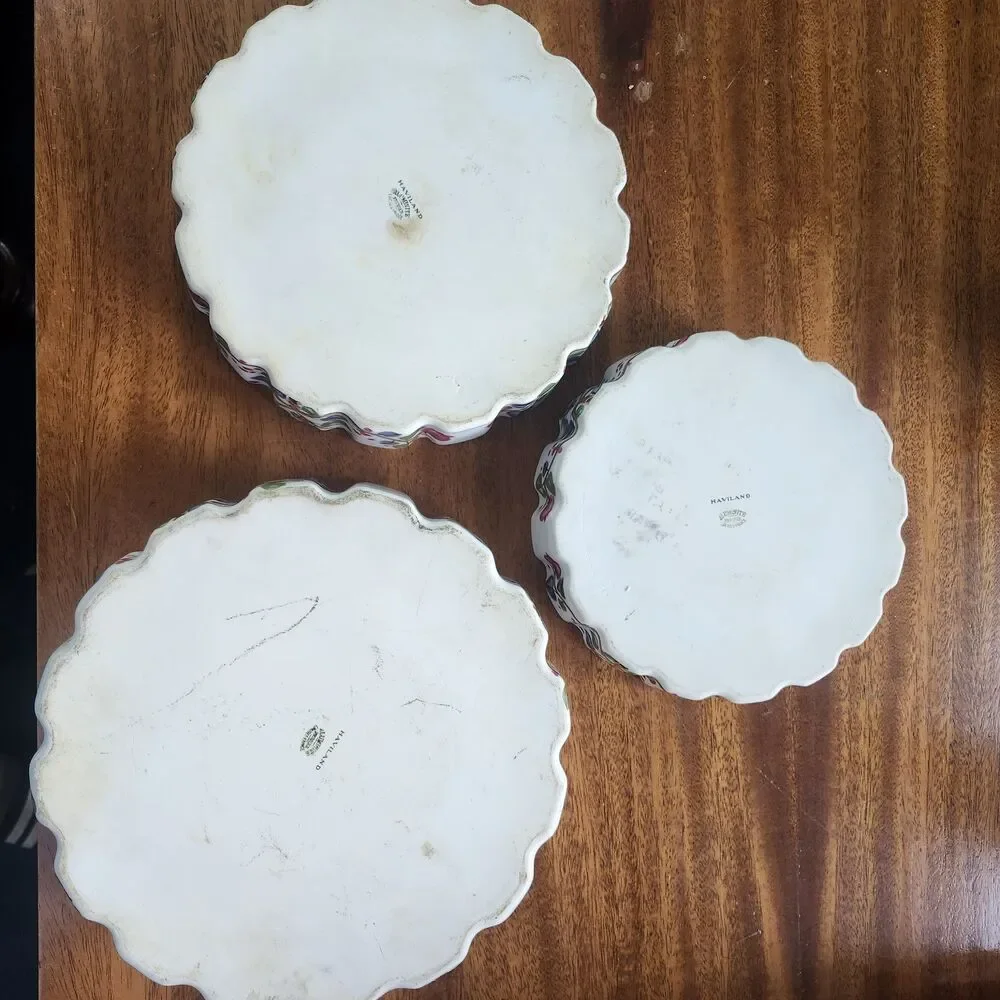 Haviland Limoges France Alumunite Krugier Tart Quiche Baking Dishes Set of 3